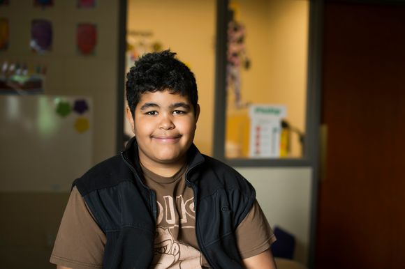 Male student sitting